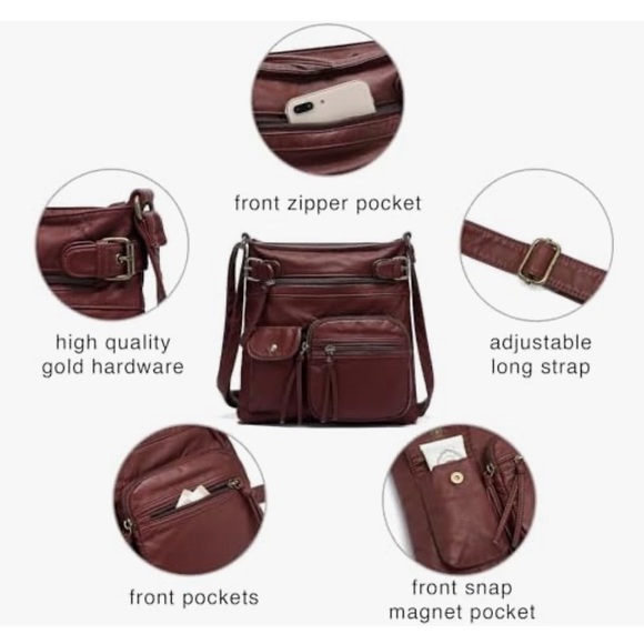 Scarleton Crossbody Bag Brand New Burgundy - Picture 4 of 16